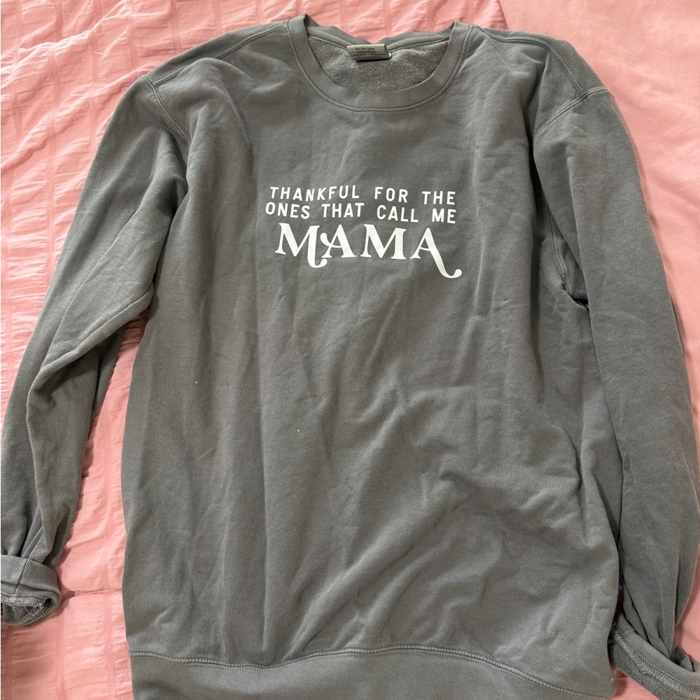 Mama Graphic Kids Crewneck Sweatshirt - Gray